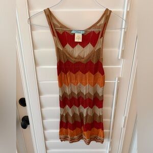 Marciano Red and Tan Knit Top